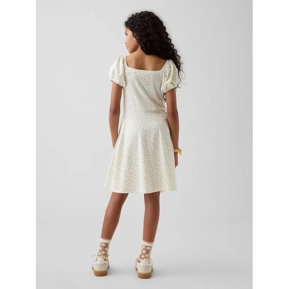 Gap Kids Girls Ruched Dress Dress Lemon Print L(10) AOP 895056